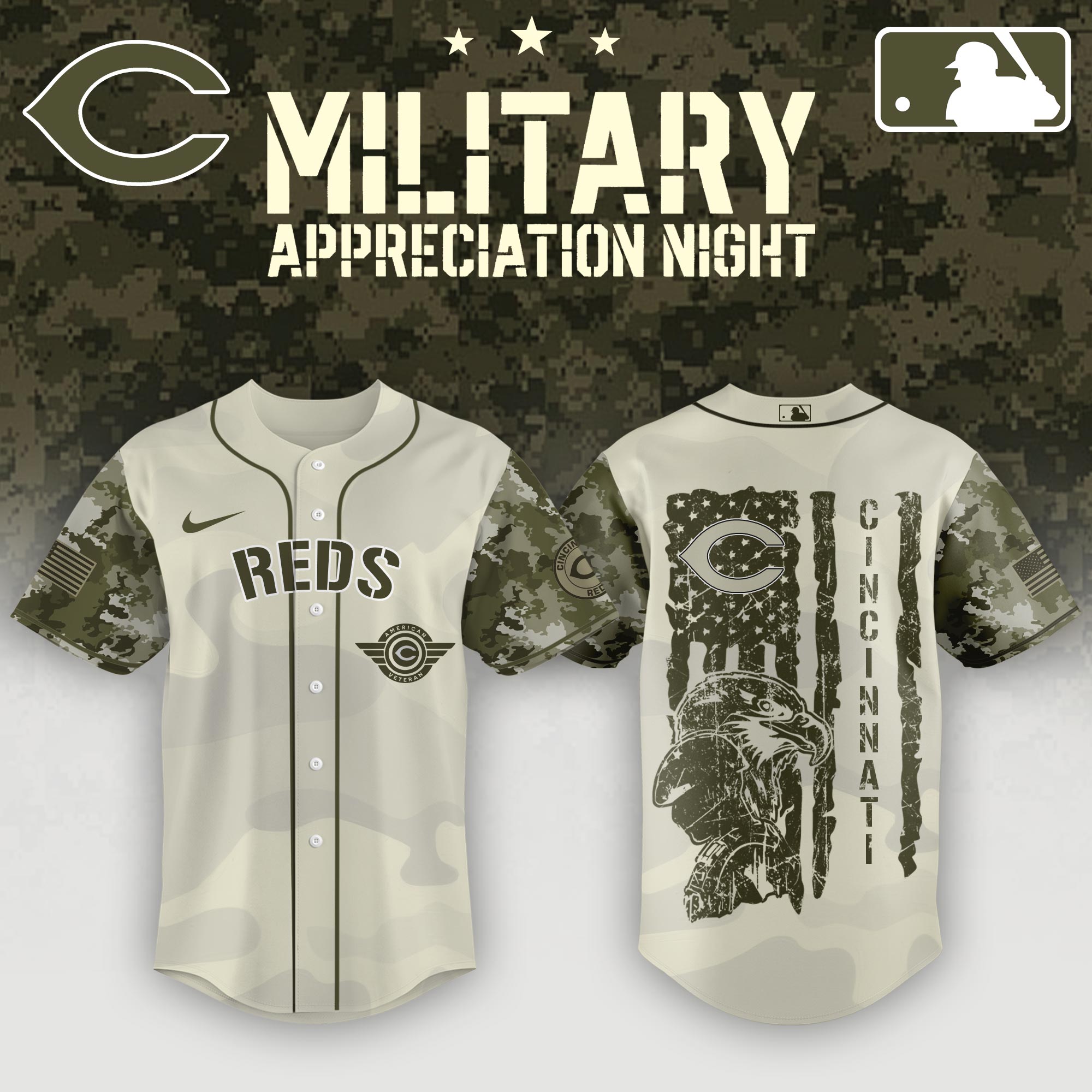Cincinnati Reds Armed Forces Day Jersey 