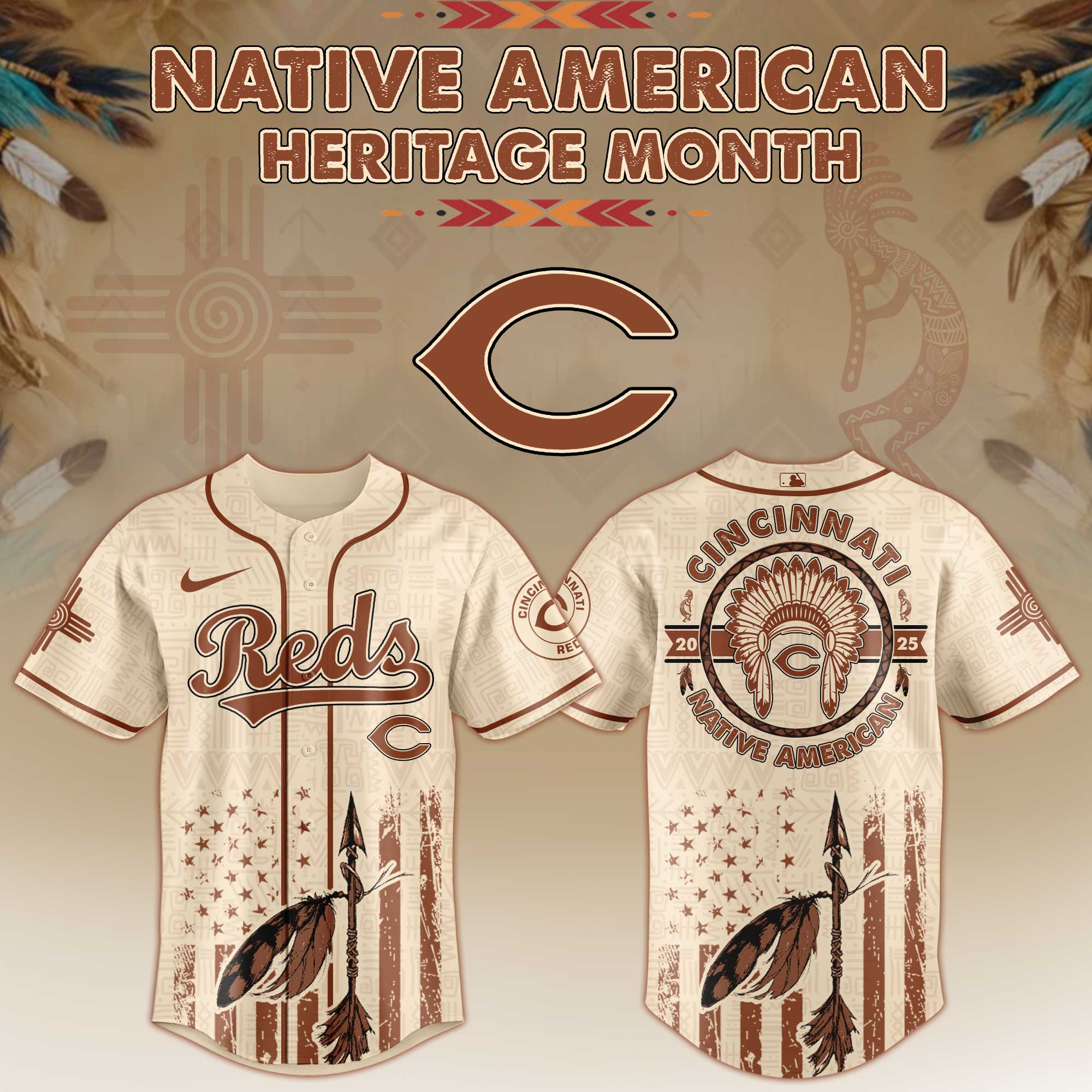 Cincinnati Reds Native American Heritage Month Jersey 