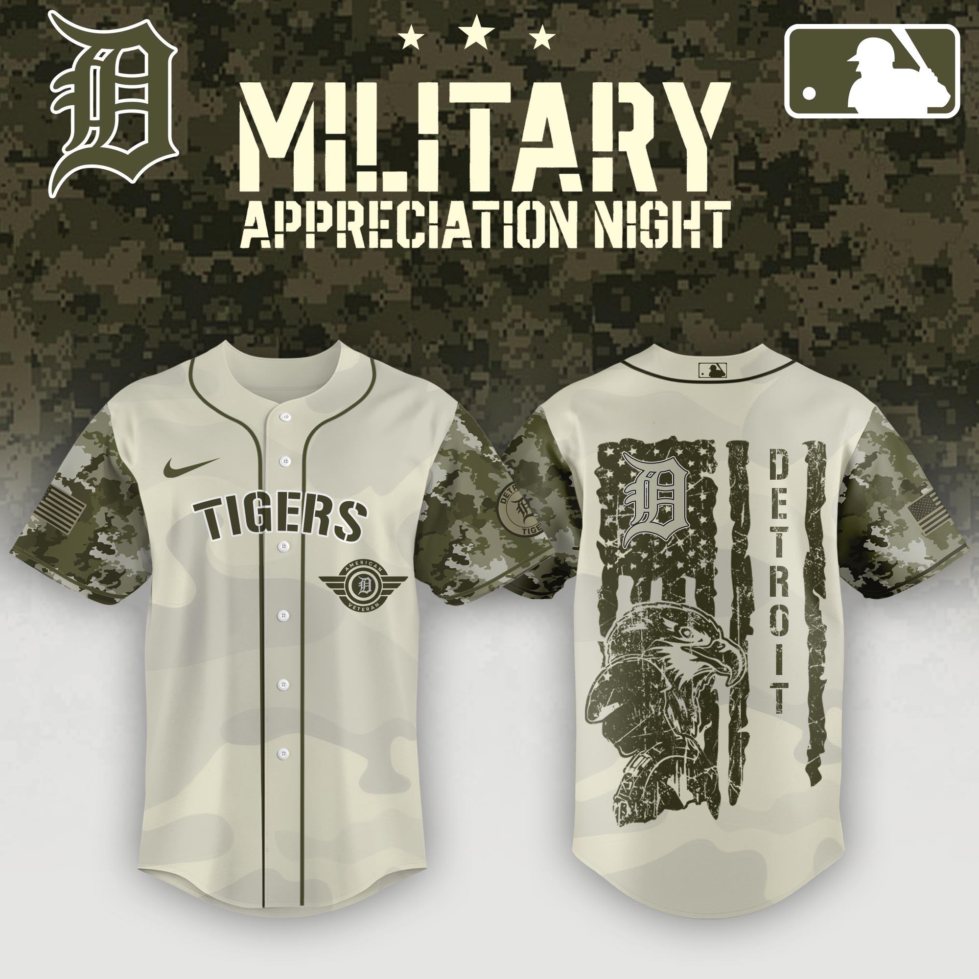 Detroit Tigers Armed Forces Day Jersey 
