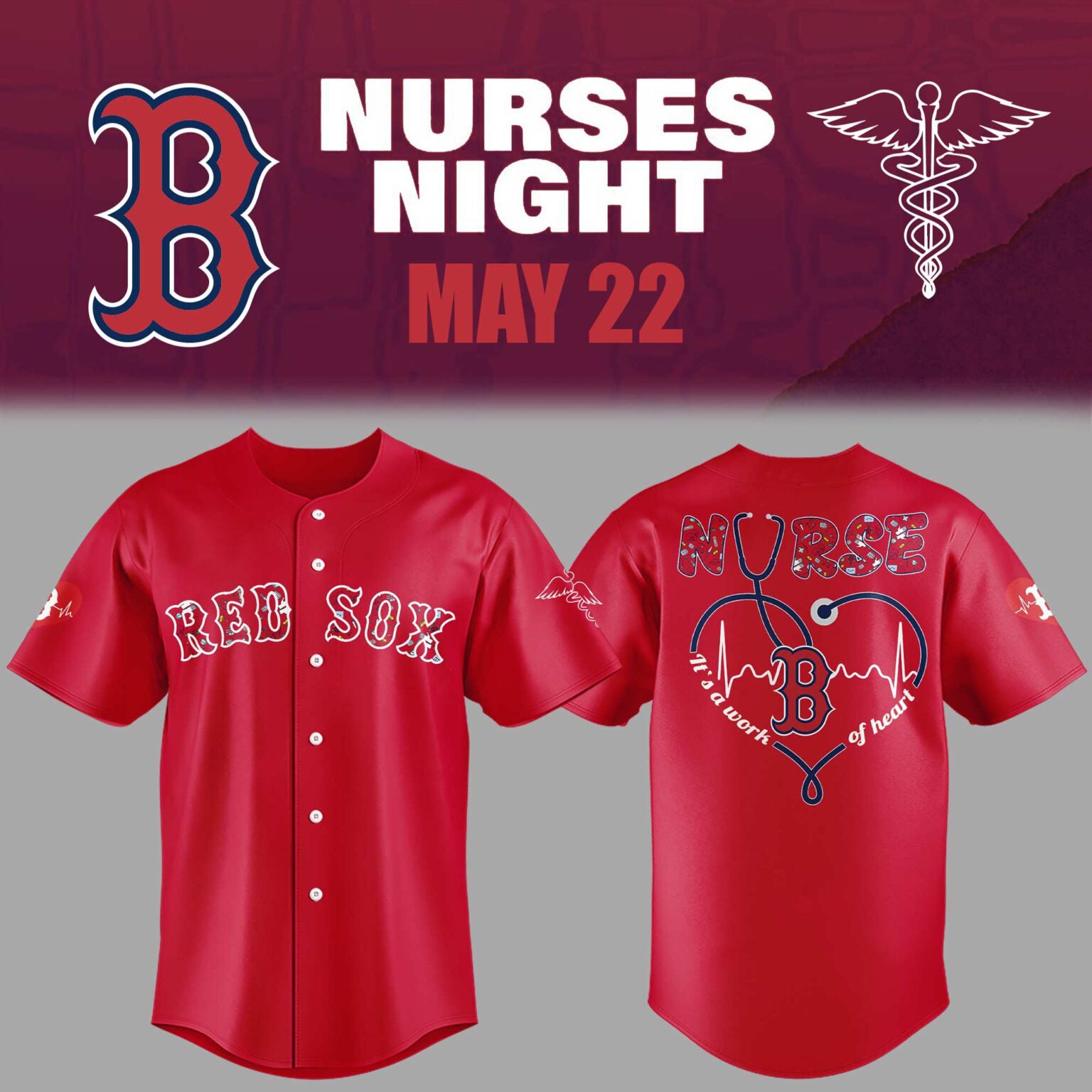 Limited Edition Boston Red Sox Nurses Night Jersey 