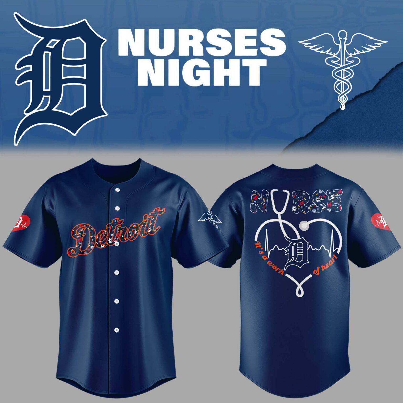 Limited Edition Detroit Tigers Nurses Night Jersey 