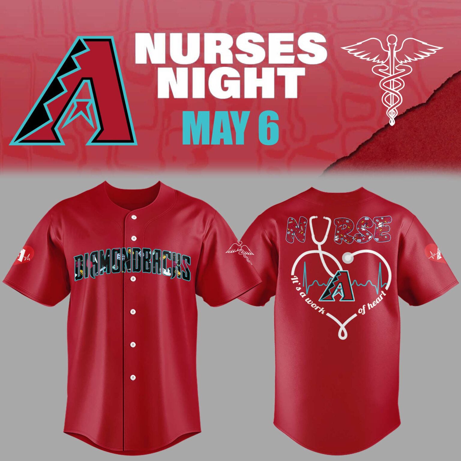 Limited Edition Diamondbacks Nurses Night Jersey 