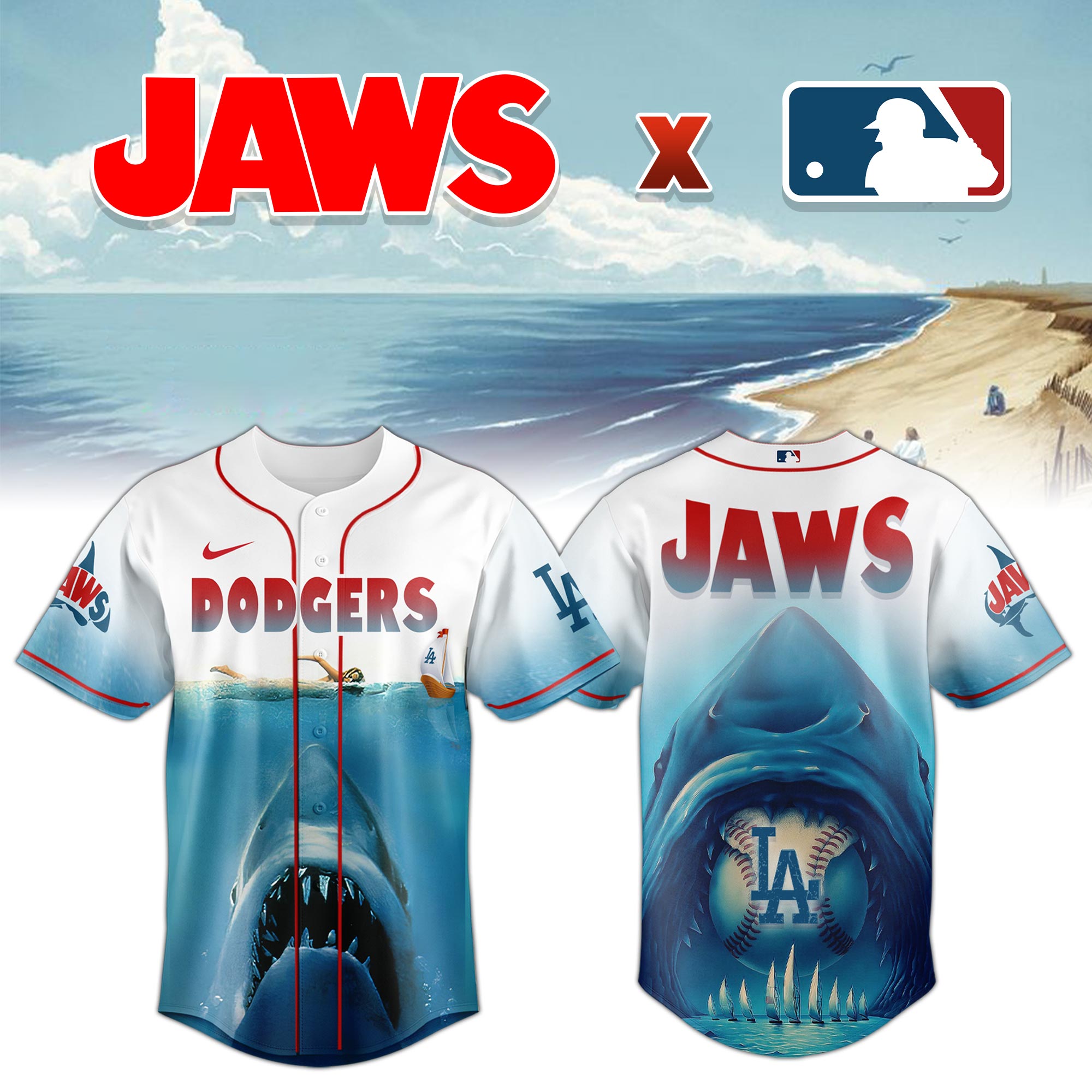 Los Angeles Dodgers Jaws Shark Jersey 