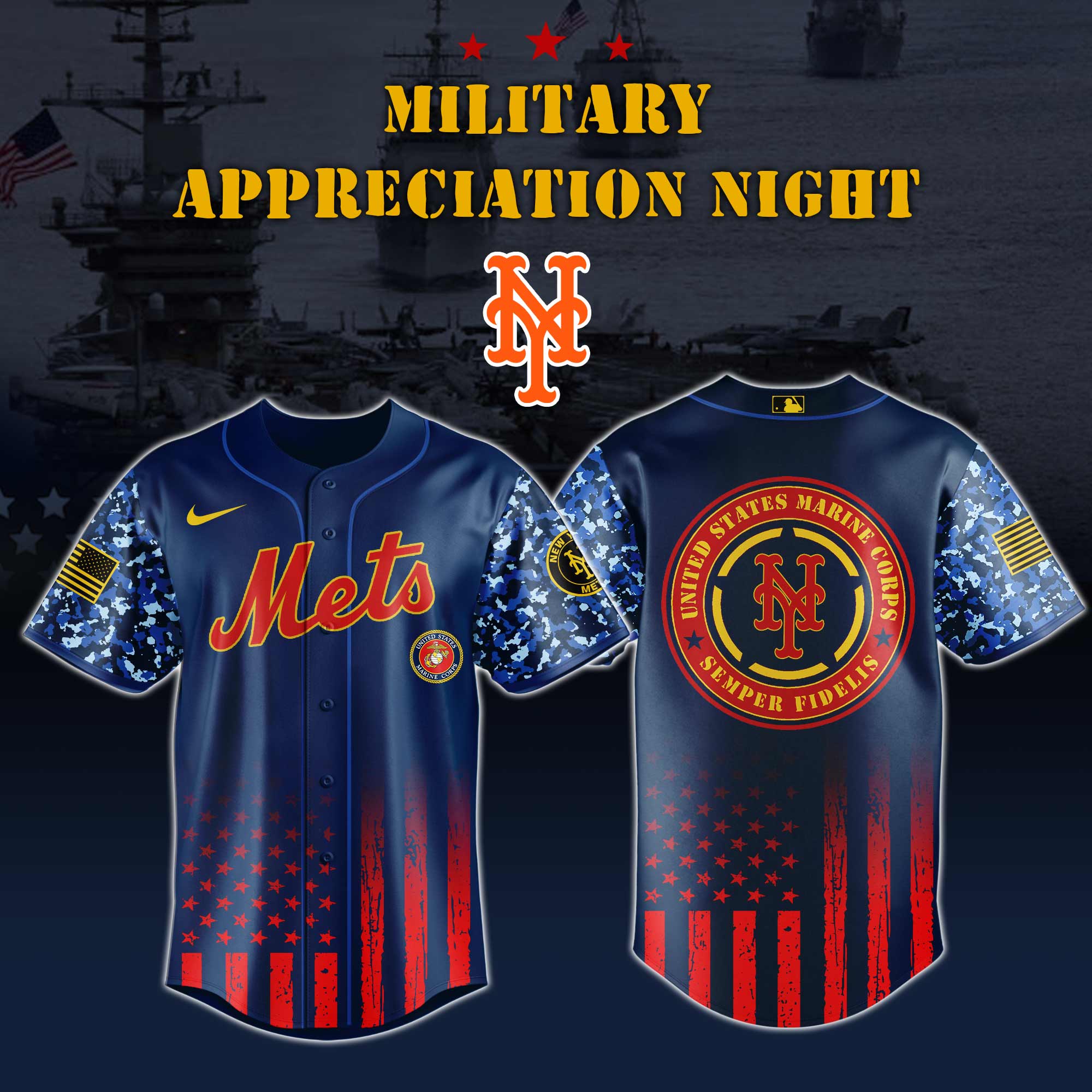 New York Mets Marine Corps Military Appreciation Night Jersey 