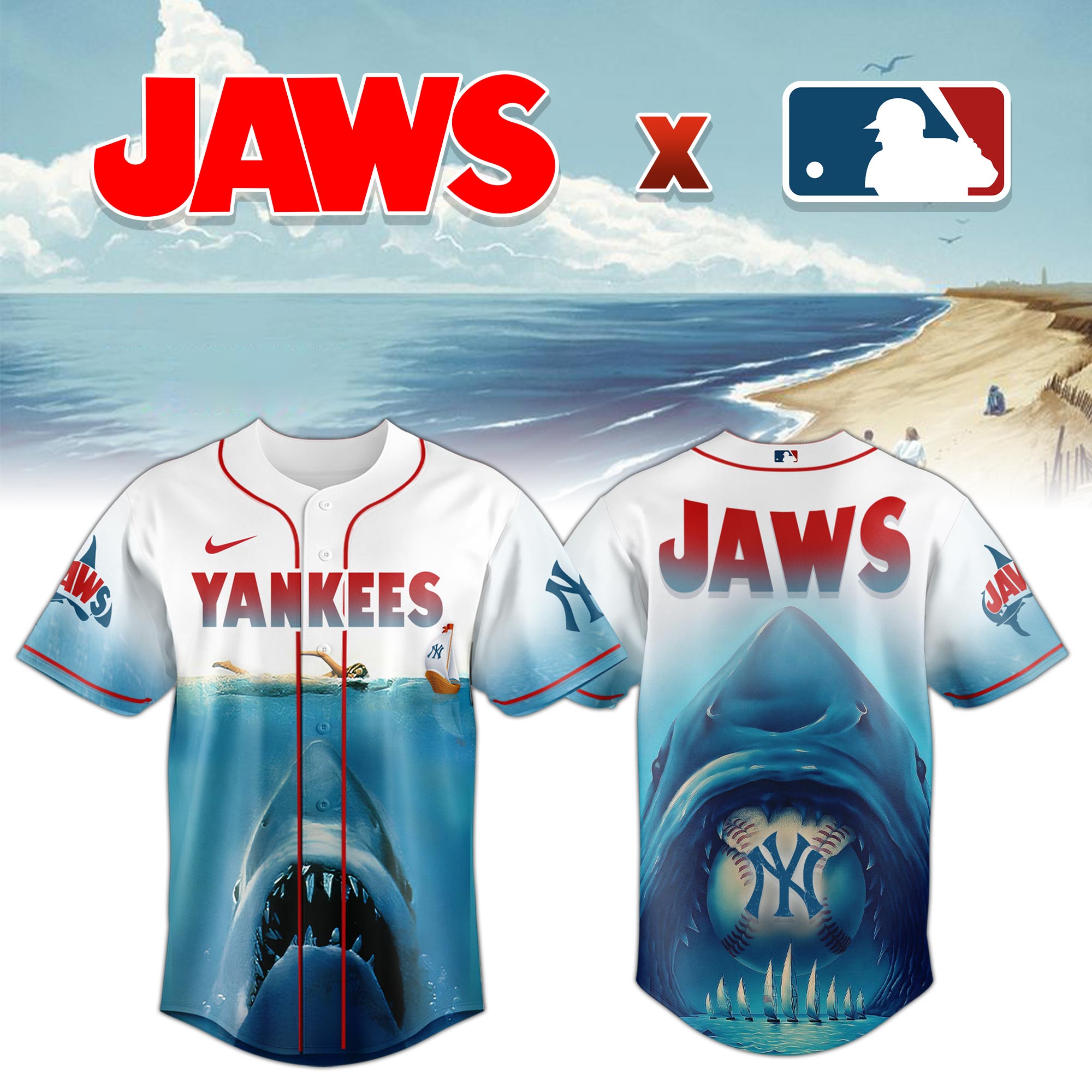 New York Yankees Jaws Shark Jersey 