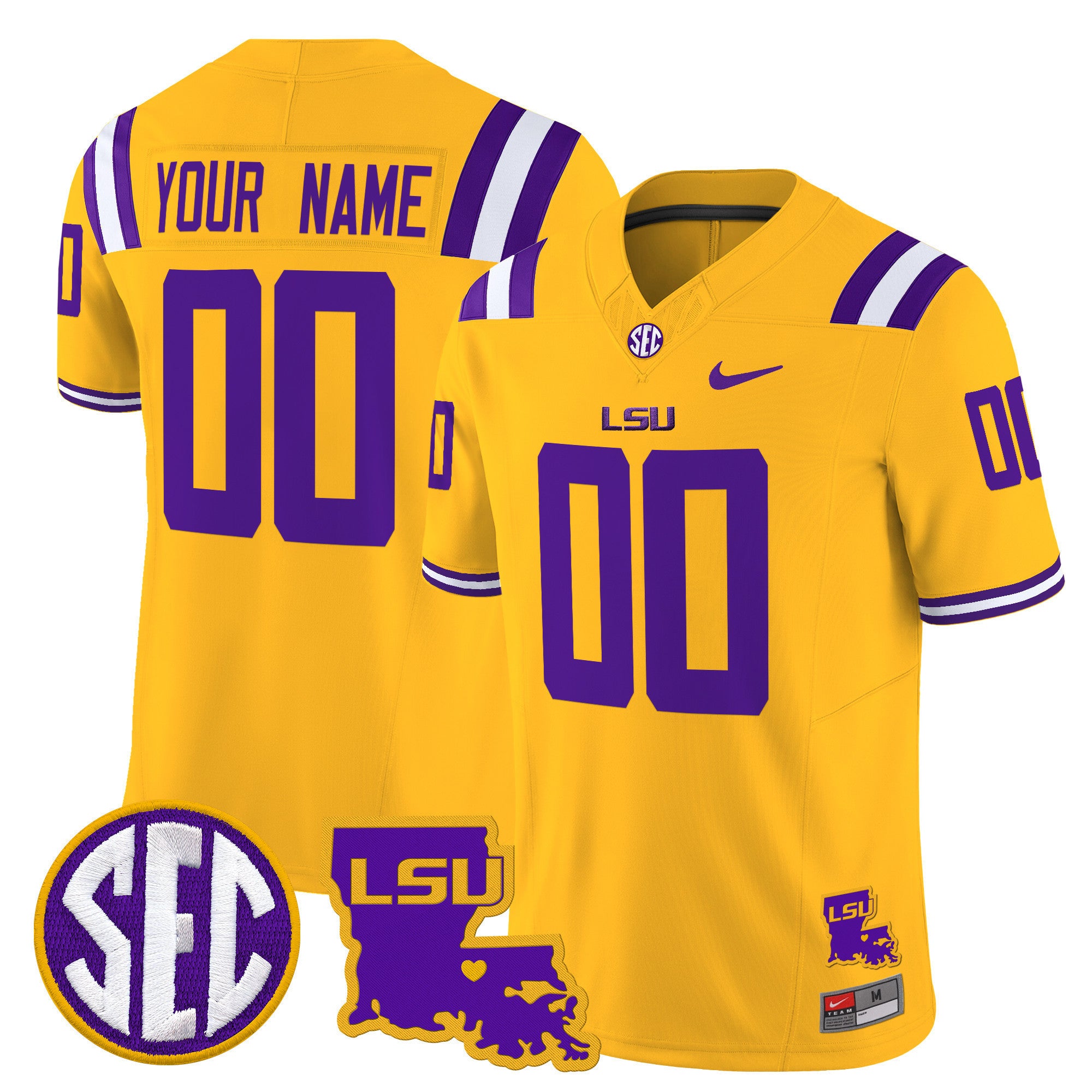 LSU Tigers 2025 Louisiana Patch Vapor Limited Custom Jersey - All Stitched