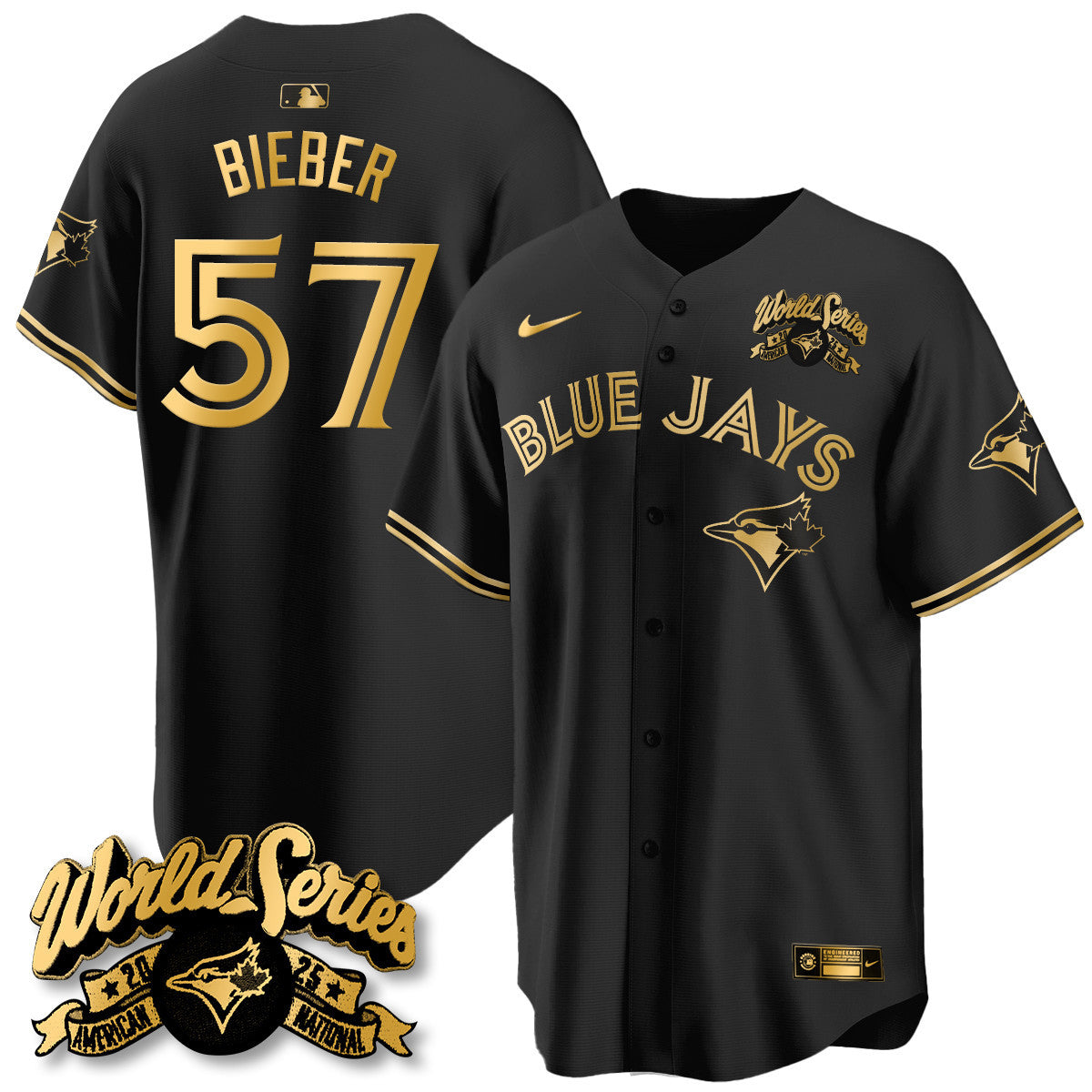 Toronto Blue Jays 2025 American League Champions Jersey - All Stitched